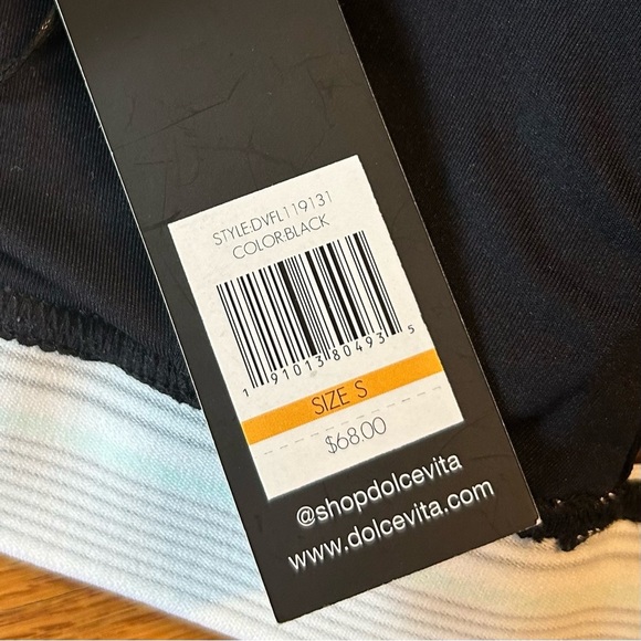 NEW Dolce Vita Women's Fast Lane Ribbed Triangle Bikini Top SZ Small Black - Picture 8 of 9